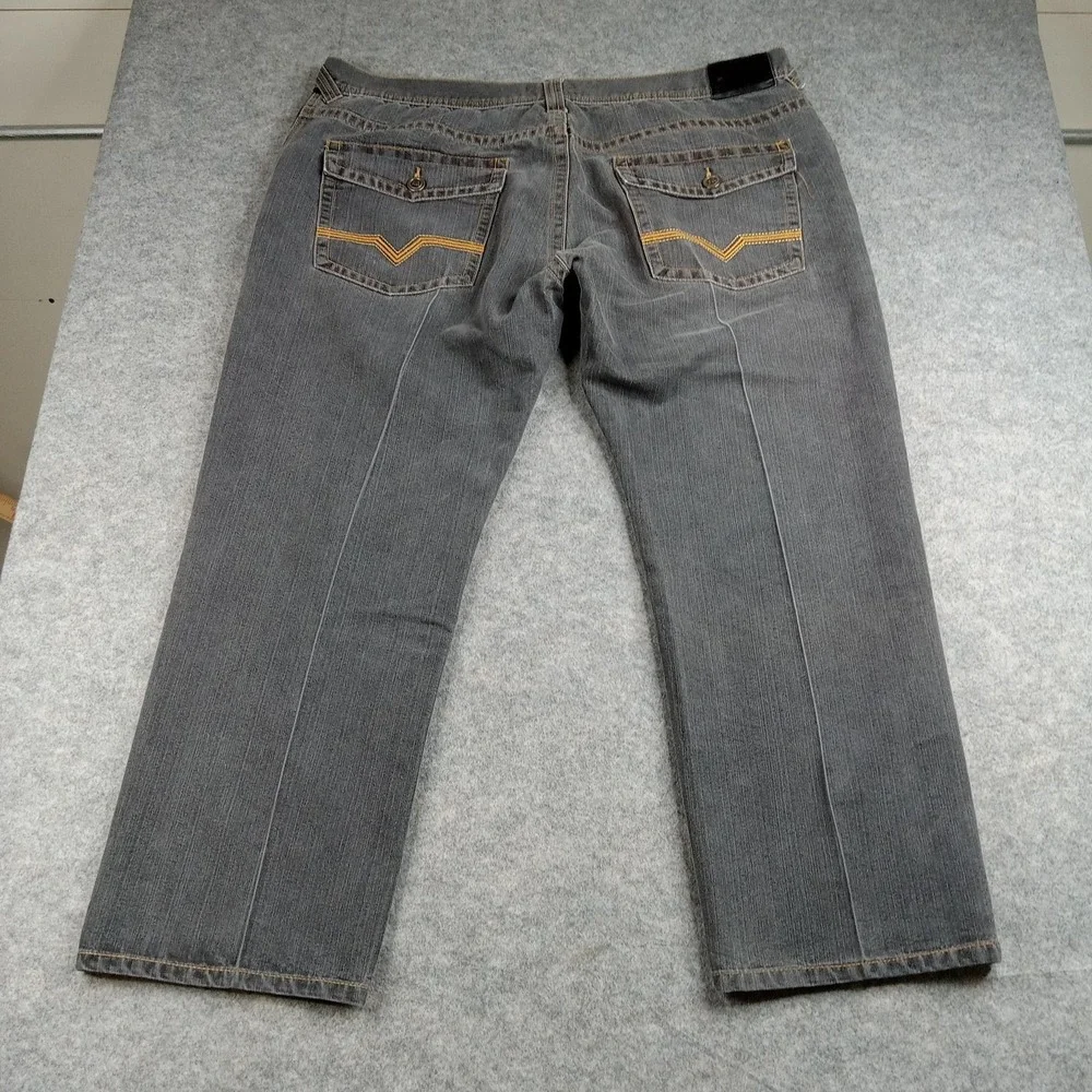 Mecca Jeans Mens 46x32 Gray Denim‎ Straight Leg Relaxed Fit Big & Tall 5-Pocket
